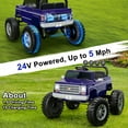 thumbnail image 3 of Chevrolet Cheyenne 24 Volt Ride on Toys with Remote, Ride on Truck for Big Kids 3-8 Years, Wisairt Power Car Wheels with 2 Seater, Blue-Purple, 3 of 12