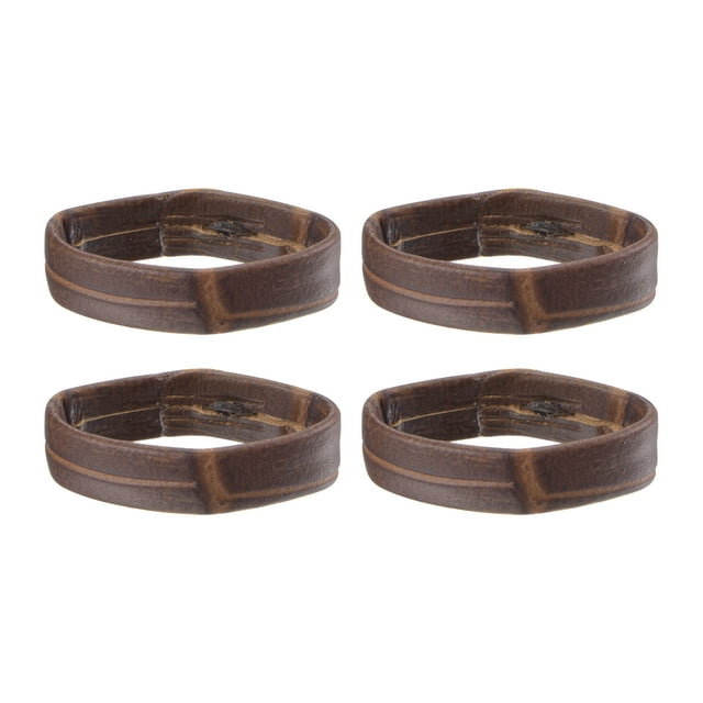 4uds PU Cuero Bucles Reemplazo Retención Anillo Guardián para 21mm Ancho Reloj Banda, Oscuro Marrón Unique Bargains Multi herramientas