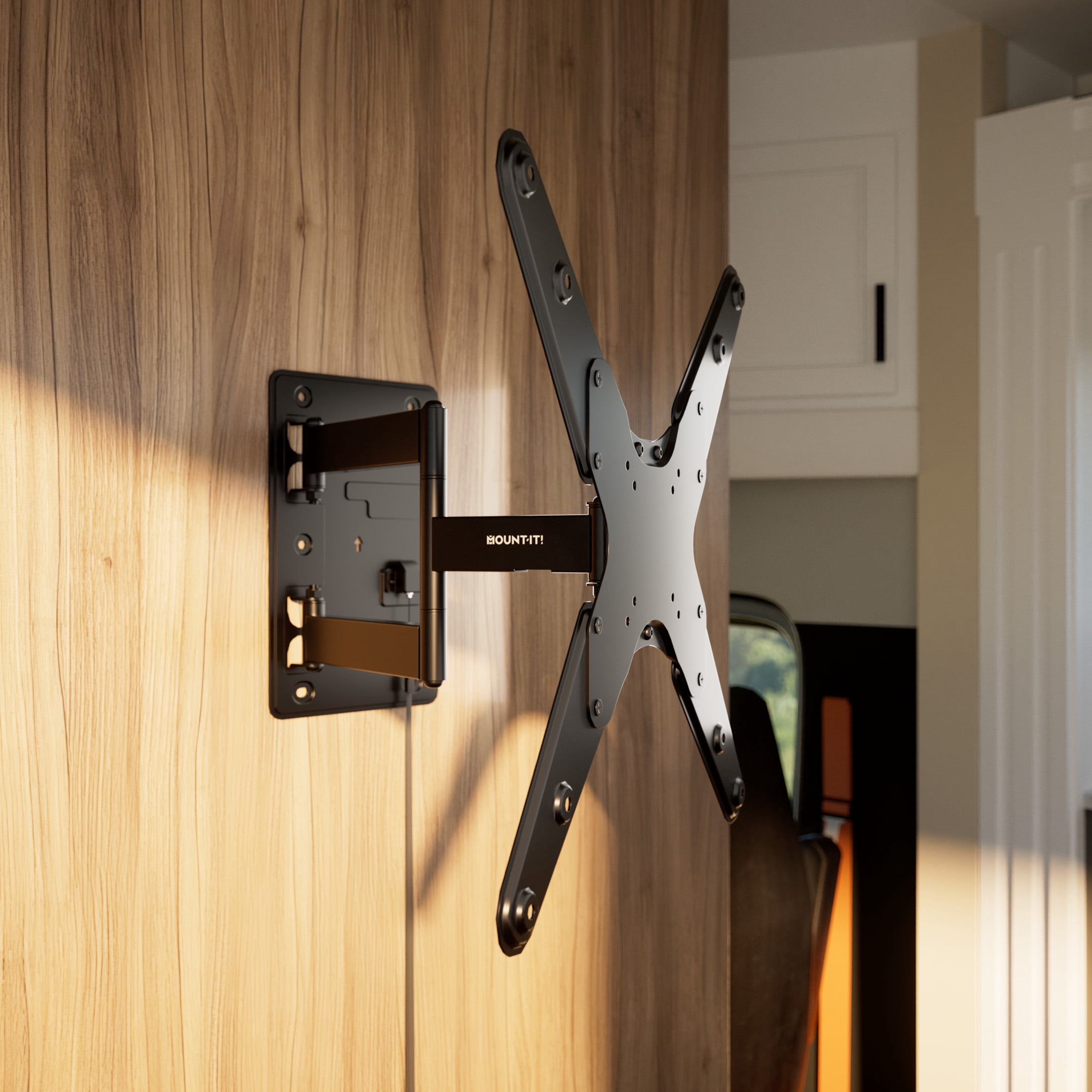 Mount-It! Full Motion TV Wall Mount, Perfect For RV's and Trailers, Fits 55" Screen, Retractable , Capacity 77 lbs.