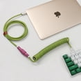 thumbnail image 5 of Usb c Coiled Gx16 aviator Cable Keyboard Cable Type c to Usb c Long Coiled Cable for Mechanical Keyboard, 5 of 5