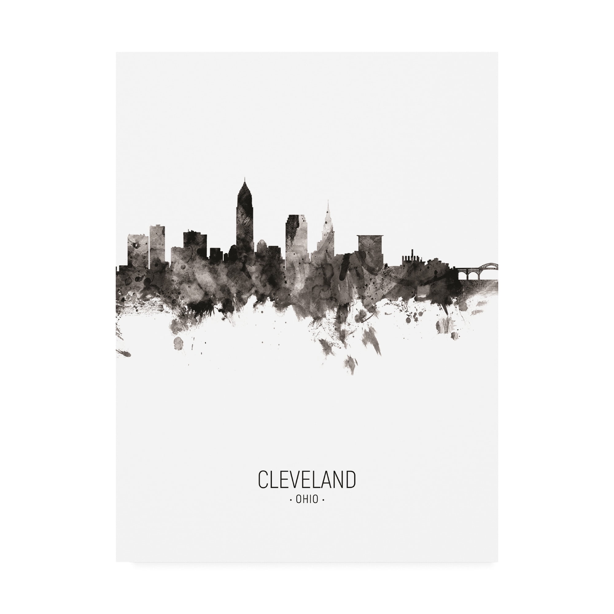 Trademark Fine Art 'Cleveland Ohio Skyline Portrait II' Canvas Art by