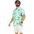 thumbnail image 2 of HAPPY BAY Men's Hawaiian Shirts Short Sleeve Button Down Shirt Men's Party Shirts Casual Vacation Summer Tropical Island Shirts for Men Funny XL Cerulean, Landscape, 2 of 7