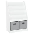 thumbnail image 2 of RiverRidge Kid Bookshelf Toy Storage Organizer with 4 Bookracks 2 Cubbies and 2 Gray Bins, 2 of 7