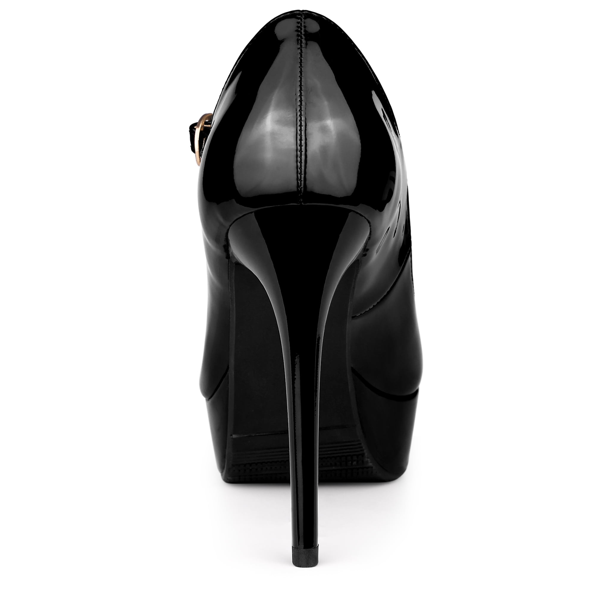 Unique Bargains Women s Platform Ankle Strap Stiletto High Heel Pumps Black US 7 Walmart