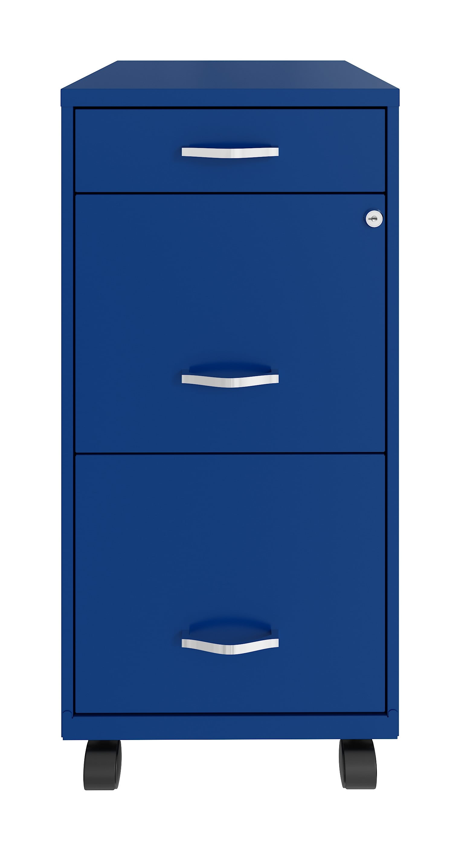 Space Solutions 18in Deep 3 Drawer Mobile Metal File Cabinet Teal