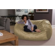 Sofa Sack Bean Bag Chair, Memory Foam Lounger with Microsuede Cover, Kids, Adults, 6 ft, Beige