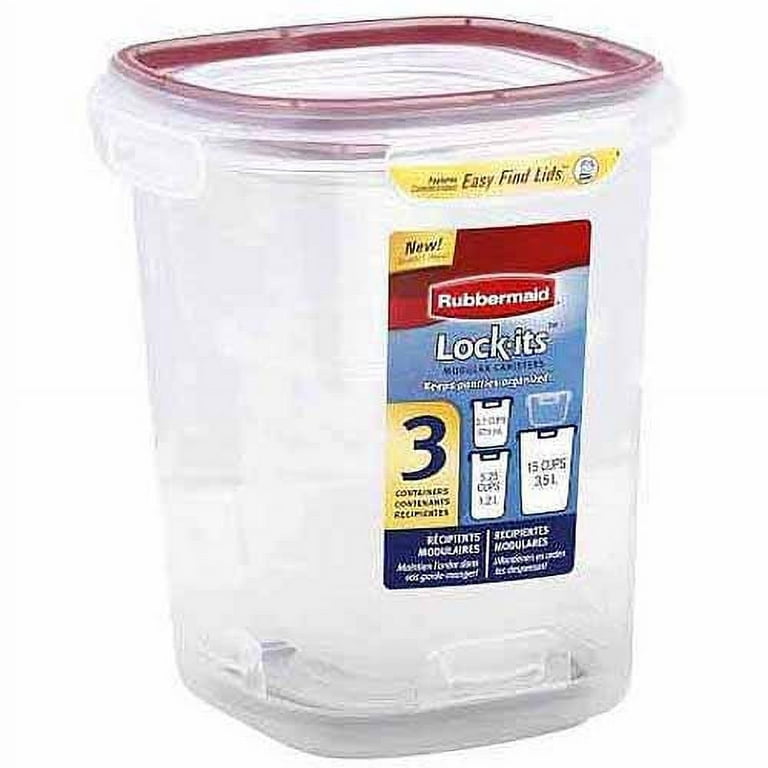 Rubbermaid Lock-Its Food Storage Canister With Easy Find Lid, 15