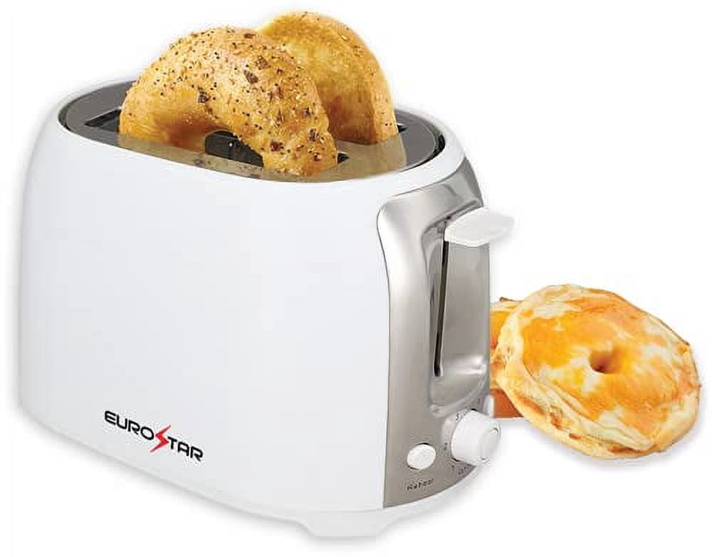 POP ART 2-Slice Toaster - Wide Slot Black Stainless Steel, 900W, Model CPT-122
