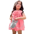 thumbnail image 1 of Rovga Robe pour Filles 12-18 Mois Robe Princesse Bébé Sans Manches Robe d'Anniversaire Fleur Rétro Robe d'Été Rose Clair, 1 of 5