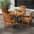 thumbnail image 5 of Costway Patio Chairs Set of 2 with Inclined Backrests and Slatted Seats for Deck, 5 of 10