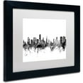 thumbnail image 2 of Trademark Fine Art "Honolulu Hawaii Skyline B&W" Canvas Art by Michael Tompsett, White Matte, Black Frame, 2 of 4