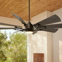 72" Casa Vieja Windmill Industrial Indoor Outdoor Ceiling Fan with Dimmable LED Light Remote Imperial Bronze Gray Oak Opal Glass for Patio Exterior