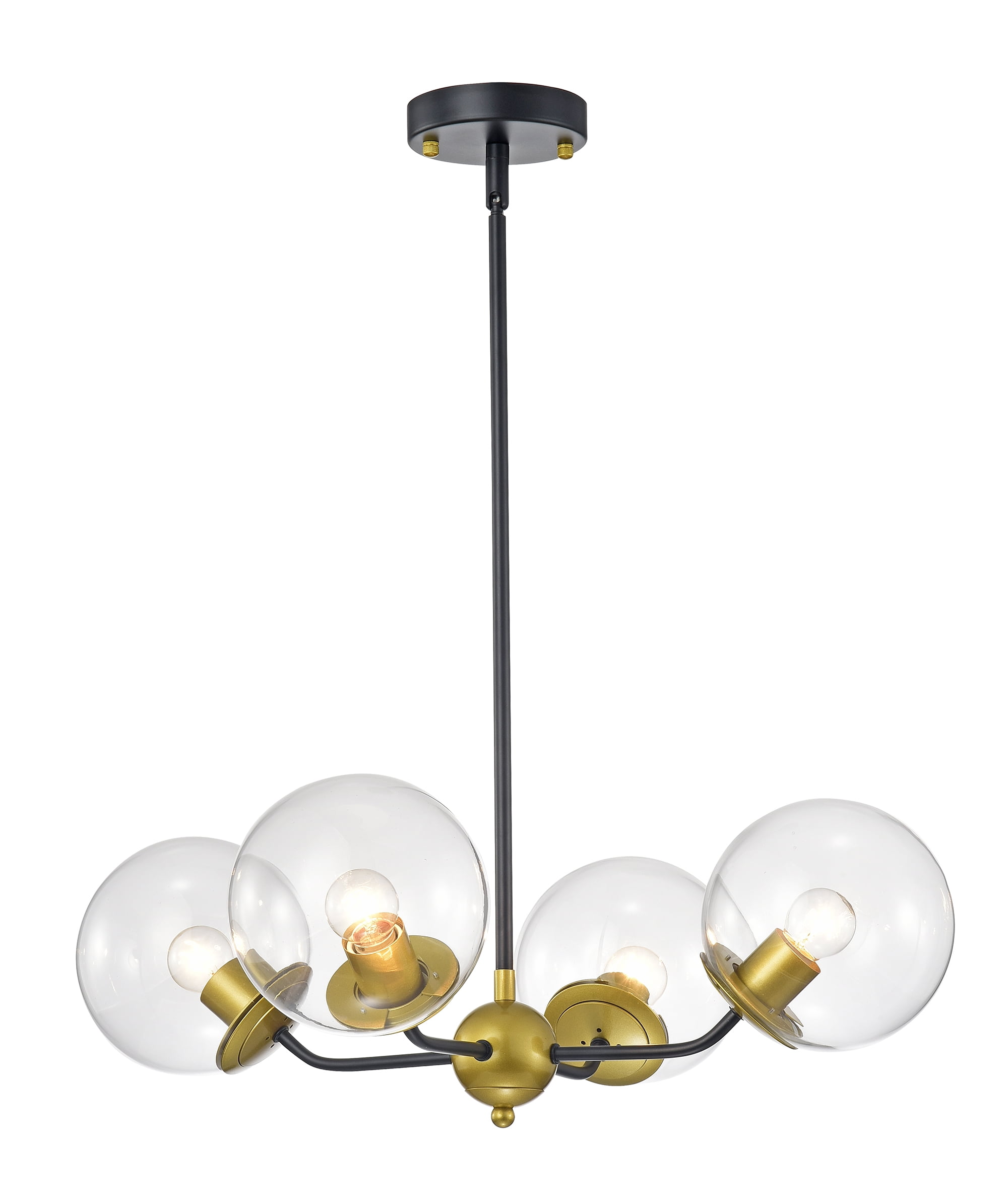 Warehouse of Tiffany Kipwing 4-Light Black and Gold Metal Chandelier