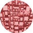 thumbnail image 1 of Ahgly Tapis Rond Lavable en Machine Intérieur Transitionnel Rose Corail Clair, 4 Pieds Rond, 1 of 7