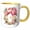 Yellow/White, variant on 3drose, Pretty Pink Peony Floral Monogram Initial G, 11oz Two-tone Red Mug