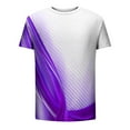 thumbnail image 5 of HKEJIAOI T-Shirt d'Été à Manches Courtes pour Hommes avec Imprimé Dégradé et Bordure Rayée, Col Rond, 5 of 5