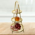 thumbnail image 3 of Cesta de fruta de bambú Canasta de pan canasta de pan tazón de fruta decoración rústica bandeja de bandeja canasta de alimentos para restaurante de co Beige 3 capas, 3 of 5