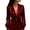 Wine_AE05, variant on Silk Satin Blouse for Women Elegant Wrap Shirt Sexy Deep V Neck Puff Long Sleeve Tie Front Belt Work Top Beige M