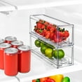 thumbnail image 2 of Sorbus Fridge Drawers - Clear Stackable Pull Out Refrigerator Organizer Bins - Food Storage Containers for Kitchen, Refrigerator, Freezer & Vanity (2 Pack | Small), 2 of 4