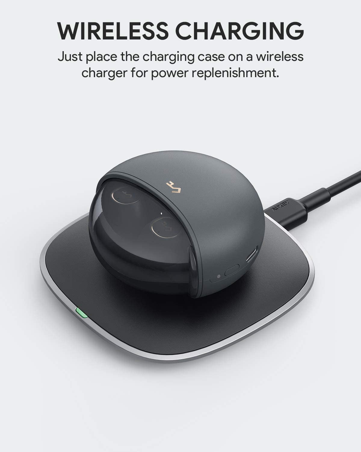 Aukey true wireless earbuds bluetooth 5 with charging case 24h playtime sale