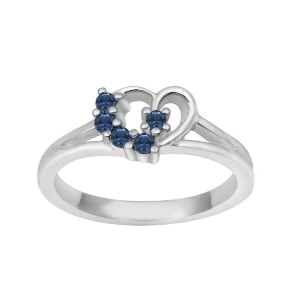 Heart Shape 0.10 Ctw London Blue Topaz 925 Sterling Silver Love Women's Mother's Day Gift Ring