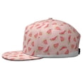 thumbnail image 2 of Juicy Watermelon Cap - Sweet Fruit Print Flat Brim Snapback, Refreshing Summer Lover Design, 2 of 5