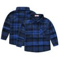 thumbnail image 4 of LYMAYTER Little Boys Girls V-Neck Shirt Toddler Kids Plaid Long Sleeve T-Shirt for 2-12 Years Baby Spring Fall Casual Shirt, 4 of 9