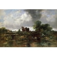 thumbnail image 2 of Watts, Frederick Waters 14x11 Black Ornate Wood Framed with Double Matting Museum Art Print Titled - A Wooded River Landscape, 2 of 4