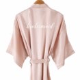 thumbnail image 5 of Albornoz champán para novia, kimono de seda satinada para mujer, fiesta nupcial, equipo hermana, ropa de dormir para madre, batas cortas para dama de honor y boda, 5 of 5