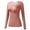 Pink, variant on Gyujnb Women Ultra‑Thin Thermal Long Sleeve Top, Heat Retention Seamless Base Layer Slim Fit Undershirt for Fall Winter,Beige