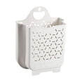 thumbnail image 2 of Foldable Laundry Basket, Wall Mounted Dirty Clothes Hamper, Large Capacity Storage Bin for Bathroom, White S, 2 of 6