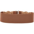 thumbnail image 4 of ERTUTUYI Women's Elastic Vintage Belt Stretchy Retro Wide Waist Belt pu Brown, 4 of 5