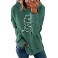 thumbnail image 4 of ZUKMRJPC Christmas Sweatshirt for Women Long Sleeve Drawstring Cute Christmas Print Hooded Pullover Fall Winter Comfy Fleece Tops with Pocket, 4 of 6