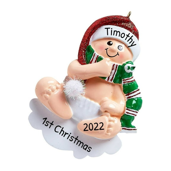 Personalized Babys First Christmas Ornament 2024 - My First Christmas Ornament 2024 - Grandbaby First Christmas Ornament 2024, 1st Christmas Baby Ornament 2024 - Free Customization
