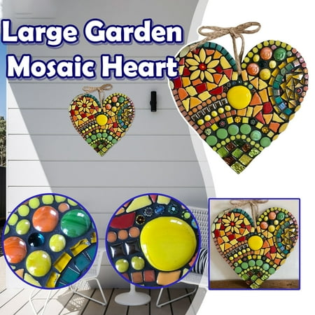 

EKOUSN Black and Friday Deals Large Garden Mosaics Heart Garden Decor Gift For Garden Outdoor Mosaics Wall Art