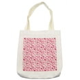 thumbnail image 1 of Love Tote Bag, Abstract Sentimental Composition with Big Little Hearts in Pink Colors Curly Soft, Cloth Linen Reusable Bag for Shopping Books Beach and More, 16.5" X 14", Cream, by Ambesonne, 1 of 2