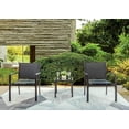 thumbnail image 6 of Tuoze 3 Pieces Patio Furniture Set Outdoor Garden Conversation Sets Modern Porch Furniture Lawn Chairs with Glass Coffee Table for Poolside Backyard Balcony,Black, 6 of 7