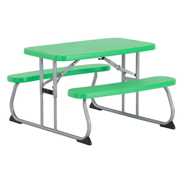 Mesa de Picnic Lifetime con Bancas para Niños Verde