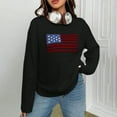 thumbnail image 2 of Chandail à Manches Longues pour Femmes Drapeau USA Chandail Ample Décontracté Col Rond Chandail en Molleton, 2 of 8