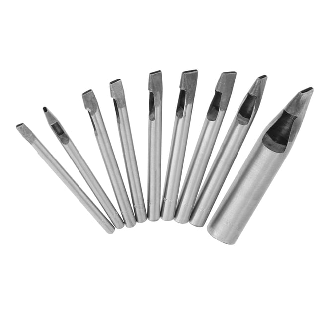 Perforadora de Cuero con forma ovalada, Cinturón de acero al carbono, Herramiente de Corte hueco para Zapatos, Bolsos y Carteras, 9 UDS.