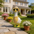 thumbnail image 6 of PiGOGI Spring Summer Porch Goose Costume, Daisy Bandana Straw Hat Sunglasses for 23 Inch Goose, Outdoor Yard Lawn Patio Decor, 6 of 9
