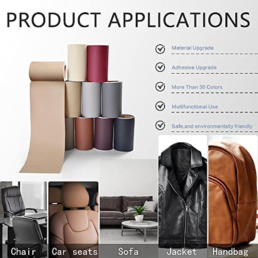 Leather Repair Patch for Furniture, Leather Repair Tape Self Adhesive, Leather Repair Patch for Couches Car Seat Sofa Jackets Handbags Medium
