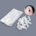 thumbnail image 6 of Disposable Shower Caps,Plastic Hair Caps,100pcs Clear Disposable Plastic Shower Bath Caps for spa Hair Salon WH，Clear Disposable Plastic Shower Bath Caps for spa Hair Salon(White), 6 of 8