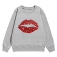 thumbnail image 5 of Bainana Little Girls Sweatshirt Cartoon Print Long Sleeve Crew Neck Shirt Loose Fashion Autumn Winter Child Pullover Tops Grey Size 4-5 Years, 5 of 6