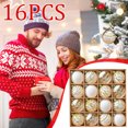 thumbnail image 6 of Axiiglly 16Pcs Christmas Balls Ornaments, 2.36" Shatterproof Christmas Balls Set, Multi-Pattern Painted Xmas Hanging Balls for Christmas Trees Decorations, Home Holiday Party Decor, 6 of 8