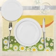 thumbnail image 3 of Ambesonne Nature Place Mats Set of 4, Daisy Flower Field Sun, Standard Size, Earth Yellow Lime Green, 3 of 6
