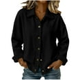 thumbnail image 4 of tarylea Corduroy Tops for Women Long Sleeve Turn down Collar Button down Shirt Casual Loose Fall Comfy Tops, 4 of 7