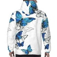 thumbnail image 5 of Bingfone Blue Flying Butterflies Men'S Drawstring Hoodie Long Sleeve Pocket Sweatshirts-3x-Large, 5 of 9