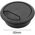 thumbnail image 2 of 6 pièces 2 pouces en plastique cordon de bureau câble trou couverture oeillet ordinateur câble trou couverture bouchon bouchon noir, 2 of 2