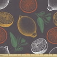 thumbnail image 1 of Fruits Fabric by the Yard Upholstery, Hand Drawn Like Citrus Pattern Colorful Lemons Images Green Leaves Organic Sketch, Decorative Fabric for DIY and Home Accents, Multicolor by Ambesonne, 1 of 5
